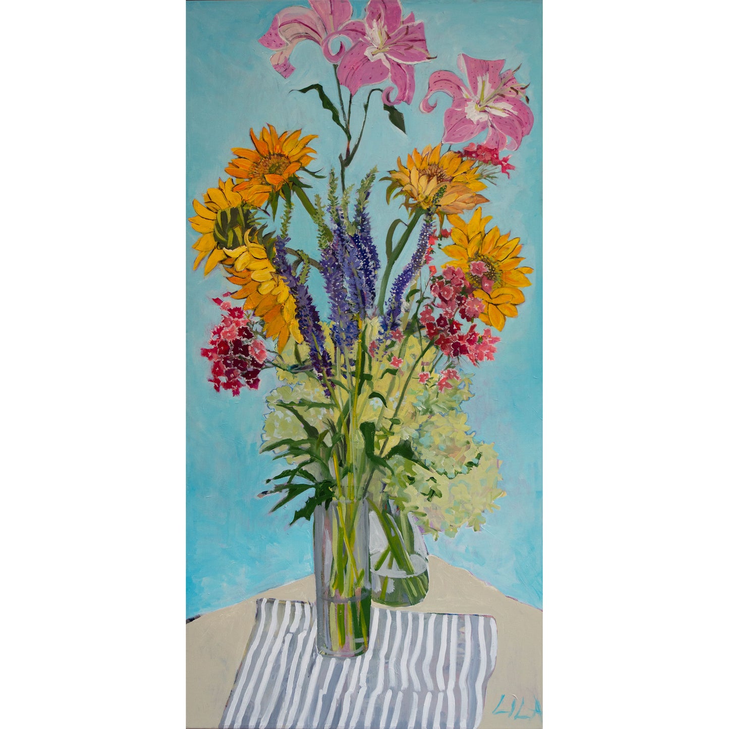 Gray and White Cloth Painting and Archival Giclee Prints