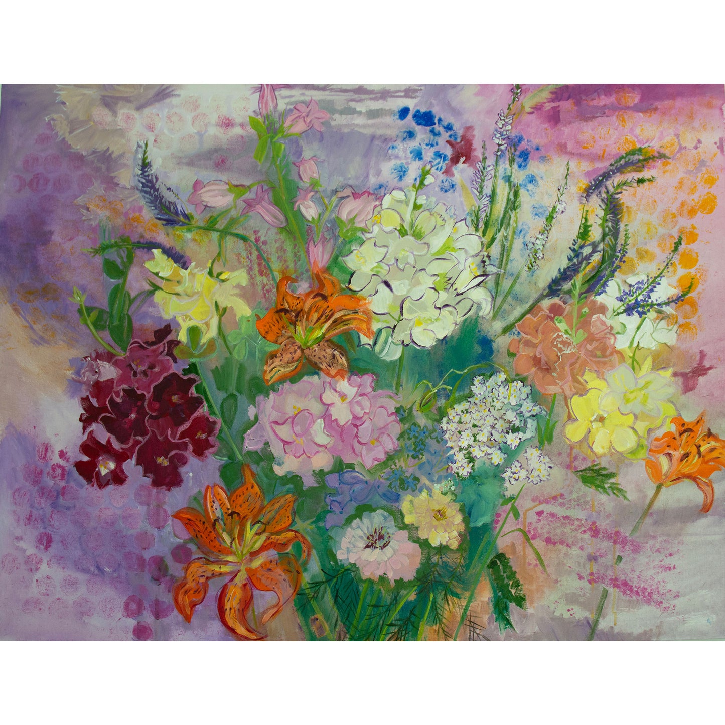 Flower and Bubble Painting and Archival Giclee Prints