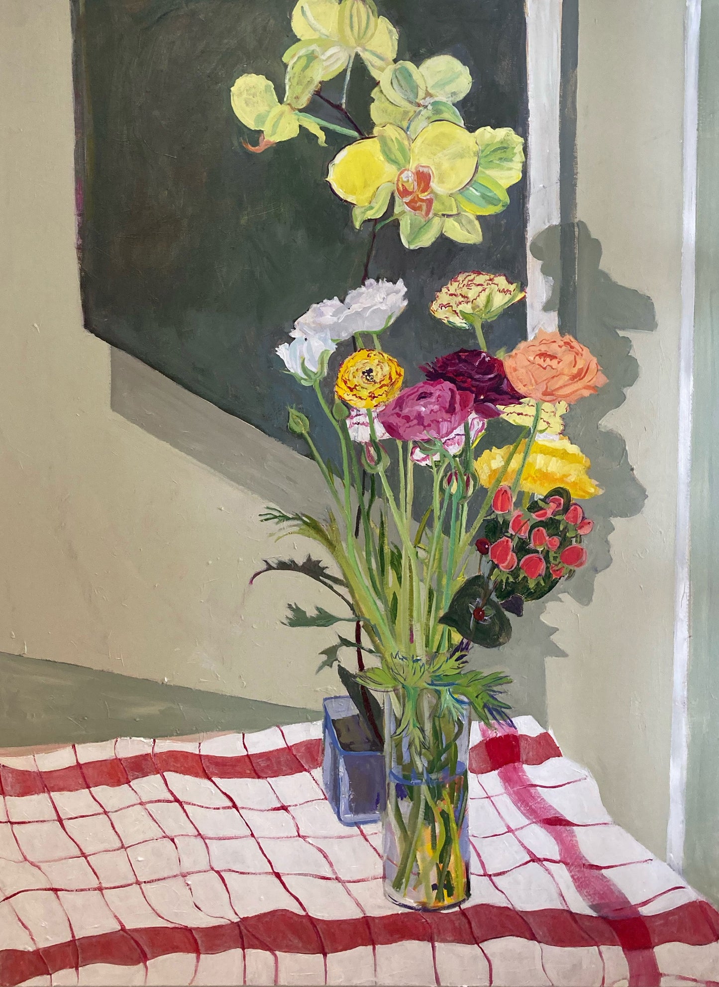 C-LB366 Rununculus 03-2021 30x40 Acrylic Painting by Lila Bacon