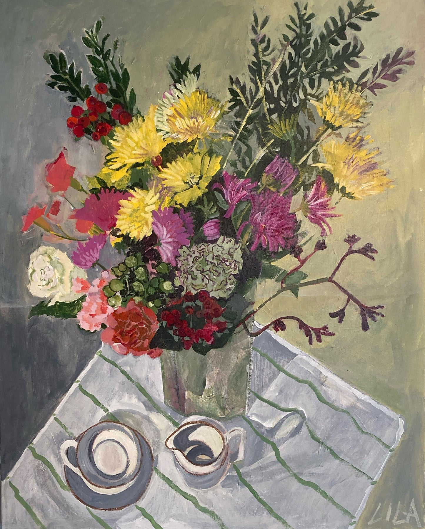 C-LB368 COVID My Grandparents China 2 01-2021 Acrylic Painting by Lila Bacon