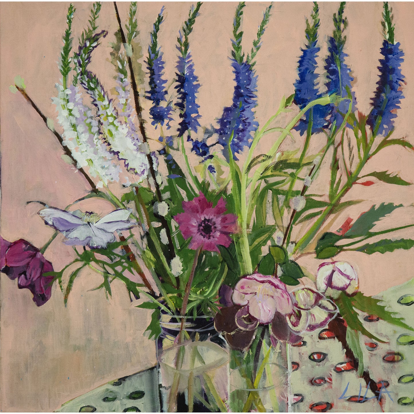 Spring Poppies Anemones and Veronica Painting and Archival Prints