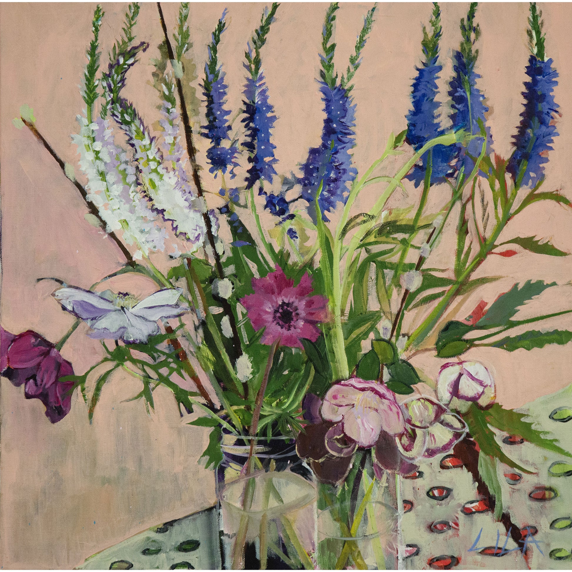 Spring Poppies Anemones and Veronica Painting and Archival Prints