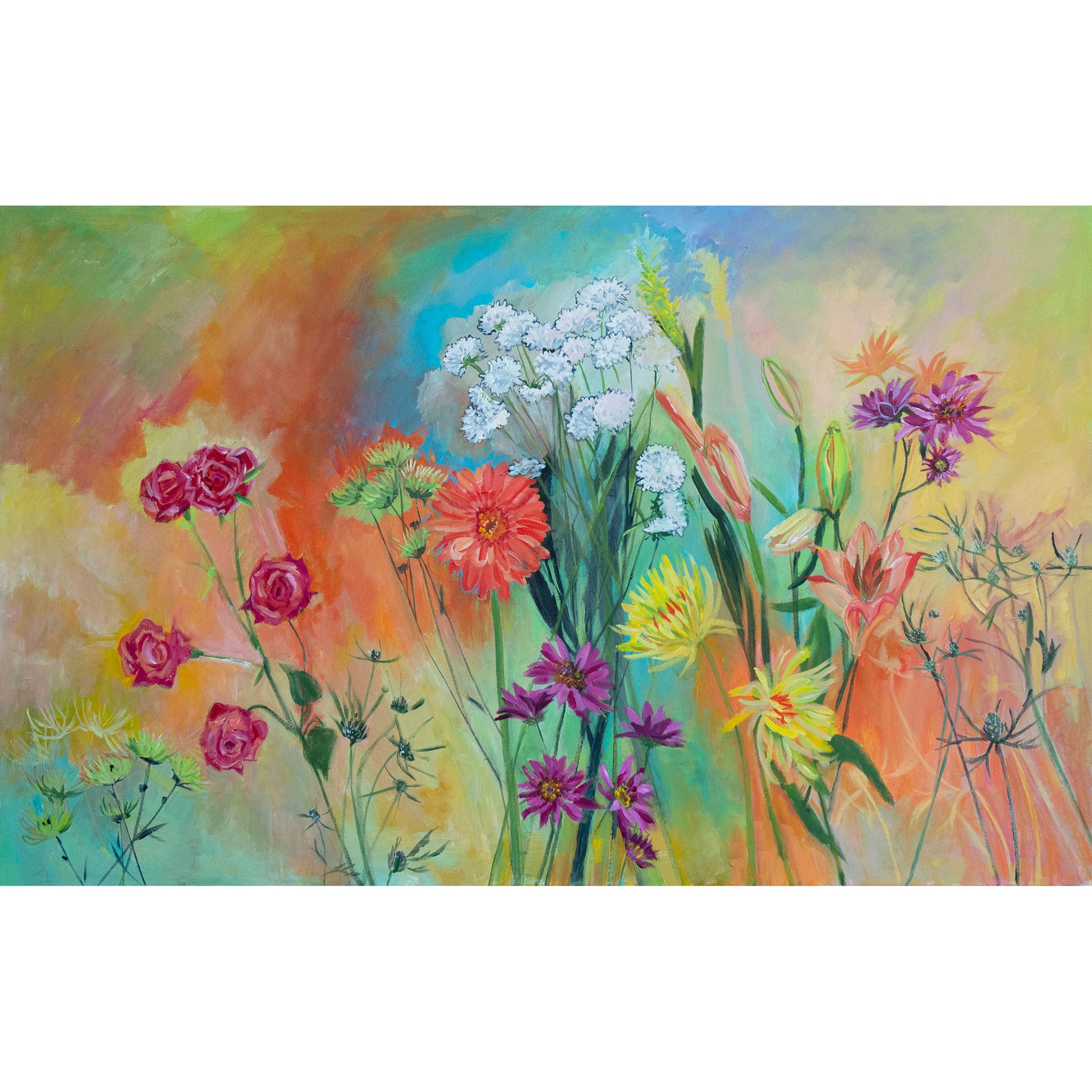 Rainbow Flower Echoes #2 by Lila Bacon