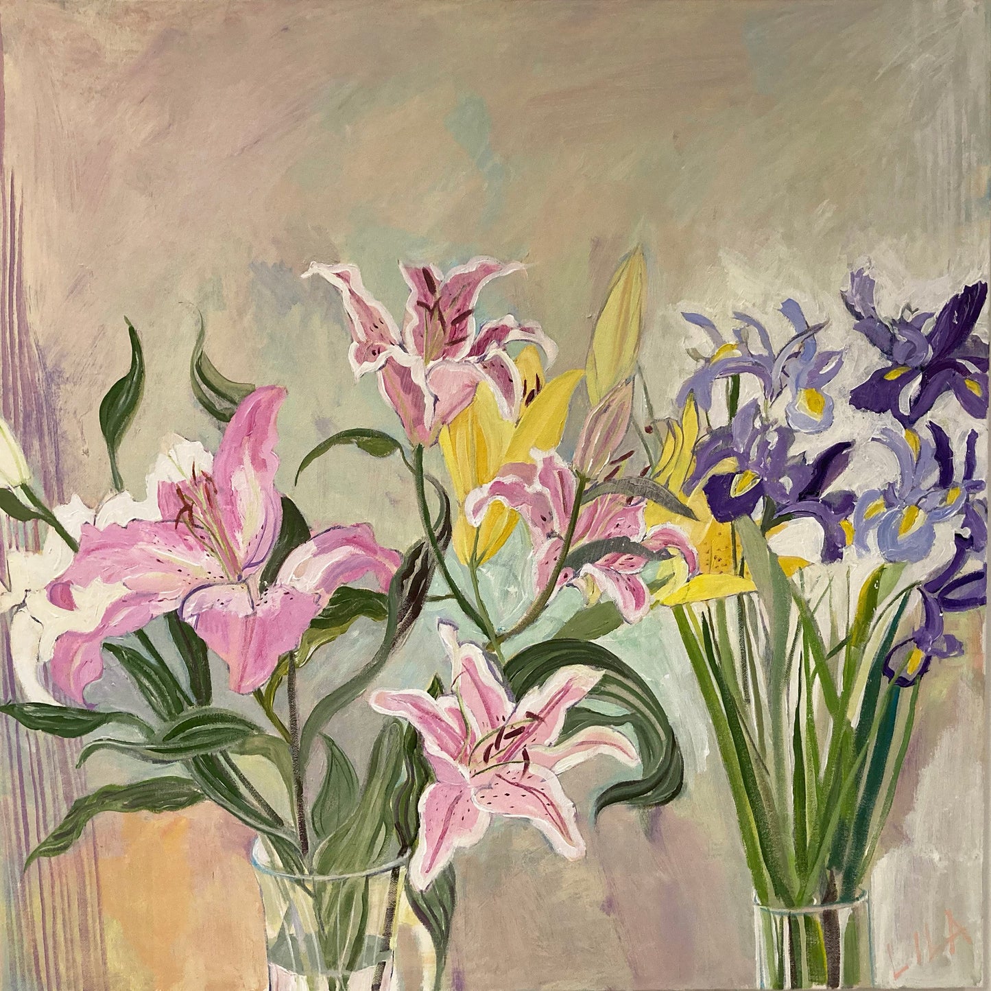 C-LB328-COVID-Birthday-Flowers-04-2020-30x30-acrylic-flower-paintings-by-Lila-Bacon