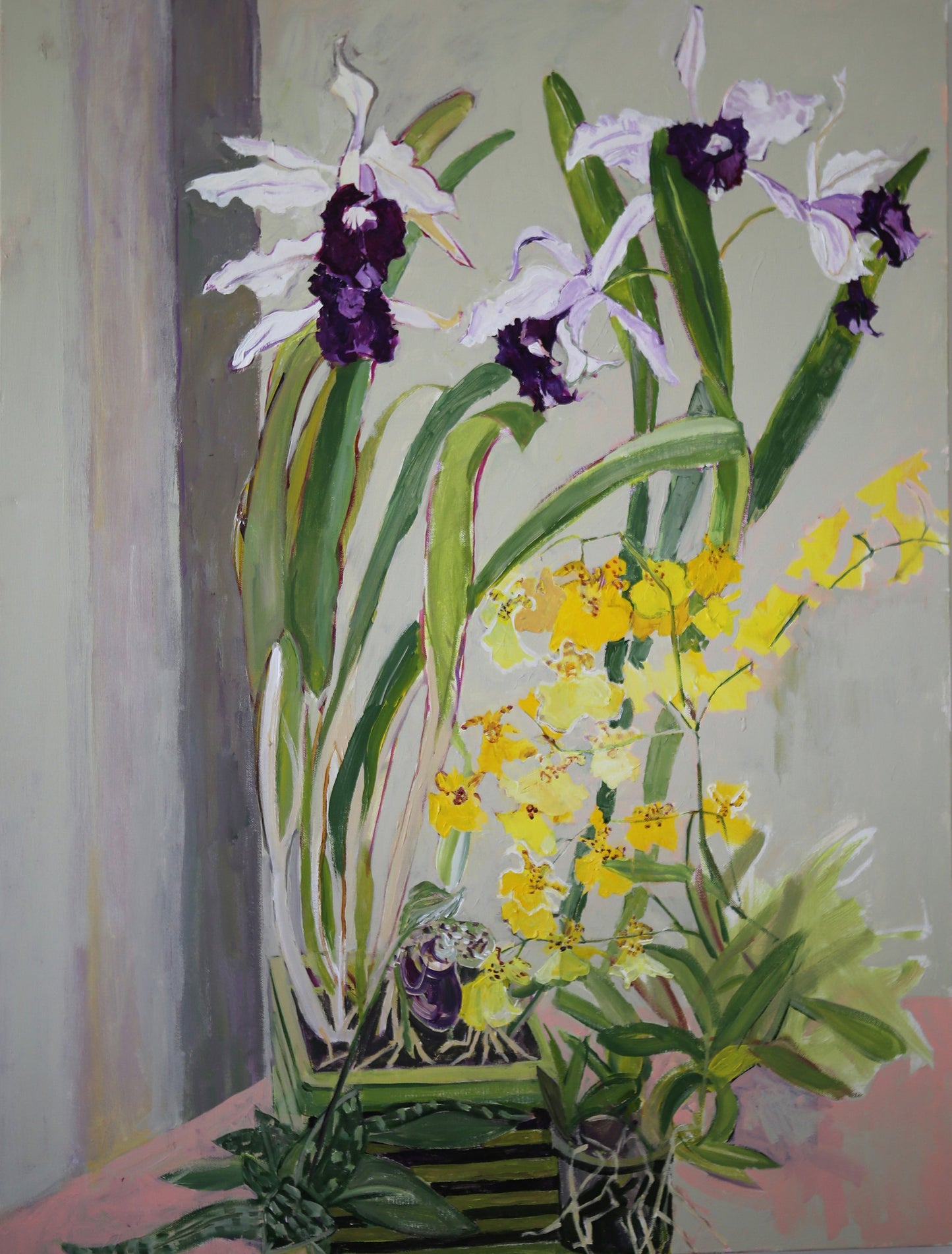 c-lb335-COVID-Norms-Orchids-05-2020-30x40-acrylic-flower-paintings-by-Lila-Bacon