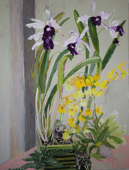 c-lb335-COVID-Norms-Orchids-05-2020-30x40-acrylic-flower-paintings-by-Lila-Bacon